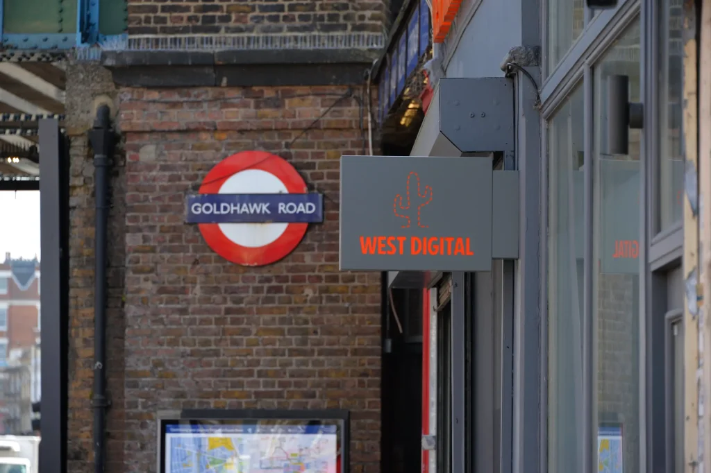 The West Digital building on Goldhawk Road, seen from the street
